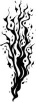 Abstract black and white tattoo design featuring a flowing, organic shape perfect for body art, branding, or web design vector