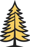 Simple Illustration of a Yellow Pine Tree vector