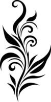 Elegant black and white floral design, perfect for adding a touch of nature to your projects vector