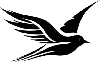 A sleek, stylized black bird in flight, perfect for logos, branding, and design projects vector