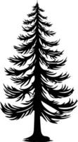 A simple, elegant silhouette of a pine tree, perfect for logos, branding, and design projects vector