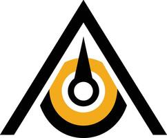Abstract Triangle with Compass and Eye vector