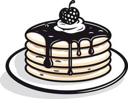 Stack of Delicious Pancakes with Chocolate Drizzle vector
