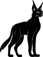 A bold and striking silhouette of a majestic caracal, showcasing its feline grace and power vector