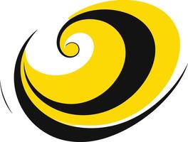 Abstract Swirling Design in Yellow and Black vector