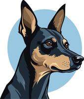 Portrait of a Miniature Pinscher vector