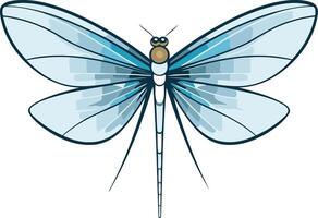 Blue Dragonfly with Intricate Wing Patterns vector