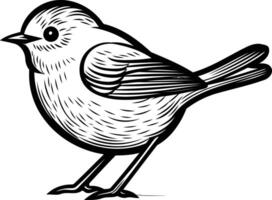 A simple yet elegant black and white illustration of a bird, perfect for adding a touch of nature to your designs vector