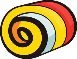 Cartoon Illustration of a Colorful Rolled up Object vector