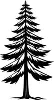 A simple silhouette of a pine tree, perfect for nature themed designs, logos, or illustrations vector