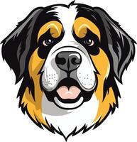 Cartoon Portrait of a Friendly Bernese Mountain Dog vector