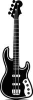A simple yet powerful silhouette of a bass guitar, perfect for music-related projects vector