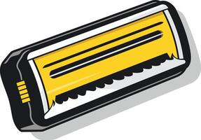 Close-up of a Razor with a Yellow Blade vector