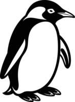 A simple yet striking black and white illustration of a penguin vector