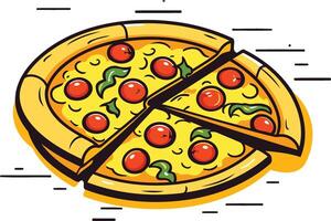 Delicious Pizza with a Slice Removed vector