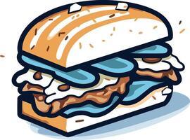 Cartoon Illustration of a Delicious Sandwich vector