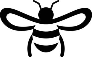 Simple black and white bee silhouette, perfect for logos, icons, and branding vector