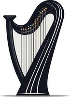 Black Harp with Golden Strings vector