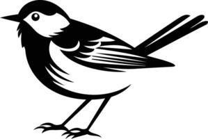 A simple yet striking black and white illustration of a bird, perfect for nature-themed designs, branding, and print projects vector