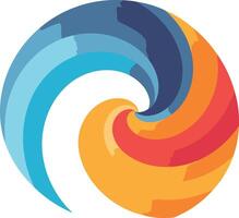 Abstract Swirling Design in Blue, Red and Yellow vector