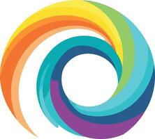 Abstract Rainbow Swirl Design vector