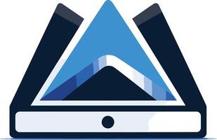 Abstract Mountain Illustration with Technology vector