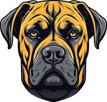 Close-up Portrait of a Powerful Dog vector