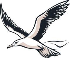 Seagull in Flight A Illustration vector