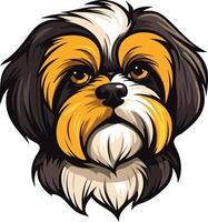 Close-Up Portrait of a Shih Tzu vector