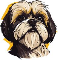 Portrait of a Shih Tzu Dog vector