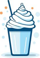 Whipped Cream Topped Milkshake in a Glass vector