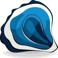 Cartoon Illustration of an Opened Oyster Shell vector