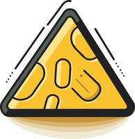 Triangle Shaped Cheese Slice with Holes vector
