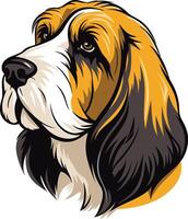 Portrait of a Basset Hound vector