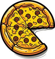 Pizza with One Slice Missing vector