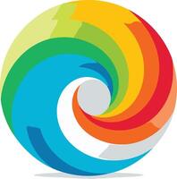Abstract Circular Design with Rainbow Colors vector
