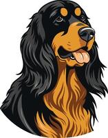 A friendly and playful illustration of a gordon setter dog, perfect for pet-related designs, websites, and social media vector