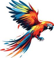 Abstract Colorful Parrot in Flight vector