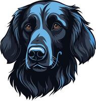 Close-up portrait of a black dog with a gentle expression, perfect for pet-related designs, branding, and social media vector