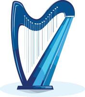 A stylized blue harp, perfect for music-related branding and design projects vector