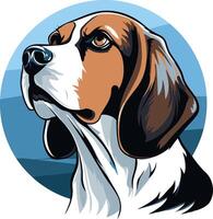 Beagle Portrait in a Circular Frame vector