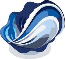 Abstract Blue and White Shell Design vector