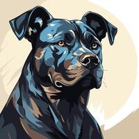 Black Pit Bull Portrait with a Soft Gaze vector