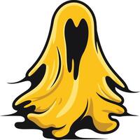 Ghostly Figure in a Yellow Sheet vector