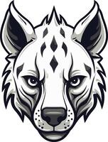 Hyena Portrait with Diamond Pattern vector