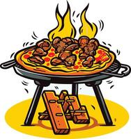Pizza on the Grill, a Culinary Adventure vector