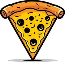 A Slice of Pizza with Olives vector
