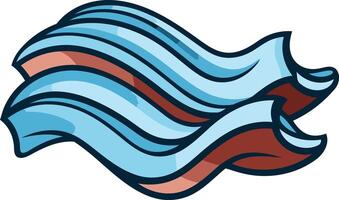 Abstract Waves in Blue and Red vector