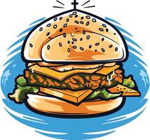 Holy Burger with a Cross on Top vector