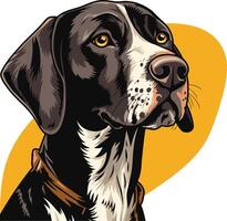 Portrait of a German Shorthaired Pointer vector
